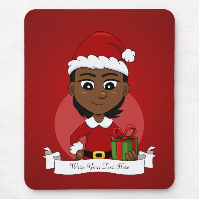 Alfombrilla De Ratón chica personalizado navidad mouse pad (Frente)