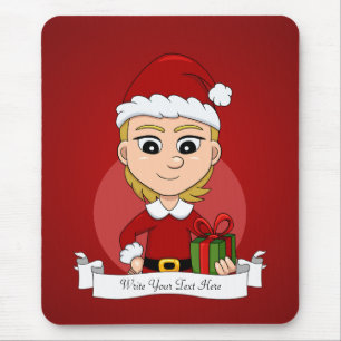 Alfombrilla De Ratón chica personalizado navidad mouse pad