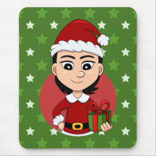 Alfombrilla De Ratón chica personalizado navidad mouse pad