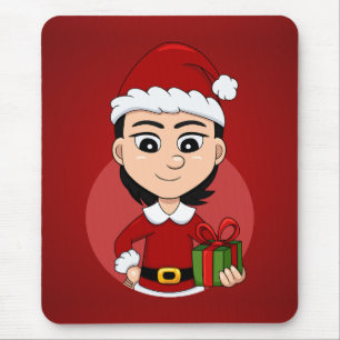 Alfombrilla De Ratón chica personalizado navidad mouse pad