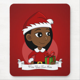 Alfombrilla De Ratón chica personalizado navidad mouse pad