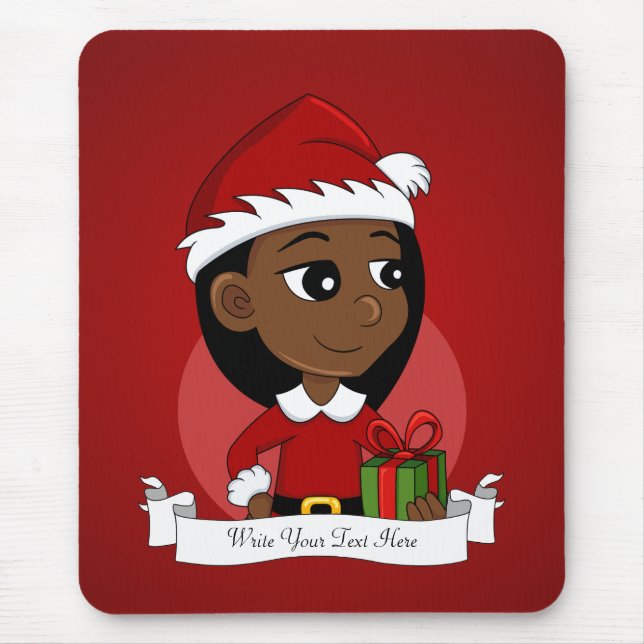 Alfombrilla De Ratón chica personalizado navidad mouse pad (Frente)