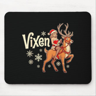 Alfombrilla De Ratón Chica pin up reno de Navidad Vixen santa vintage