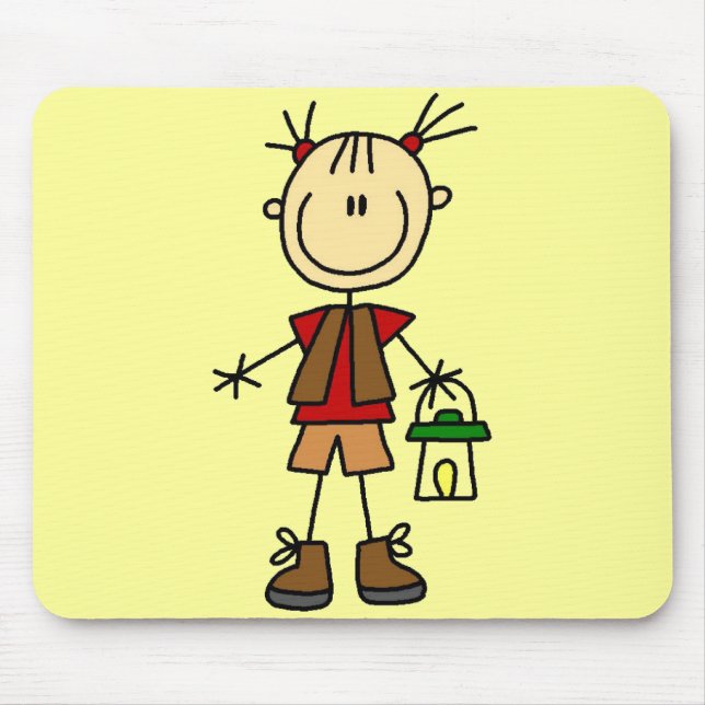 Alfombrilla De Ratón Chica que acampa con las camisetas y los regalos (Frente)