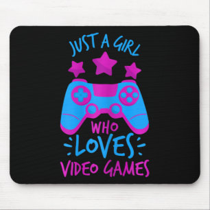 Alfombrilla De Ratón Chica Que Ama El Juego De Videojuegos A Camisetas 