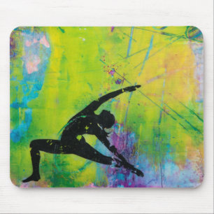 Alfombrilla De Ratón Chica reverso Mousepad de la yoga del guerrero