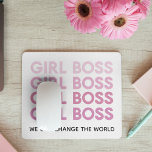Alfombrilla De Ratón Chica rosa moderno Jefe mejor regalo para Girly<br><div class="desc">Chica rosa moderno Jefe mejor regalo para Girly</div>