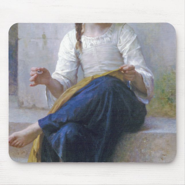 Alfombrilla De Ratón Chica Sew, Bouguereau (Frente)