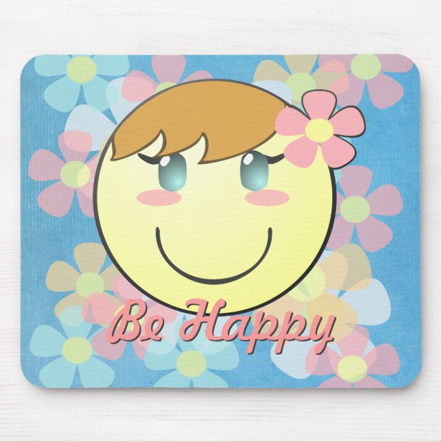 Alfombrilla De Ratón Chica Smiley Mousepad (Frente)