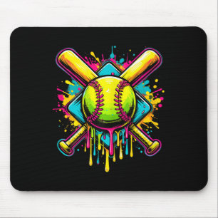 Alfombrilla De Ratón Chica Softball Ice Cream Softball Drip