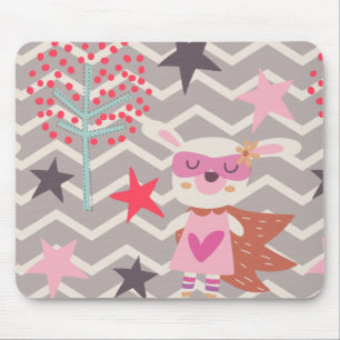 Alfombrilla De Ratón Chica Superhéroe Bunny