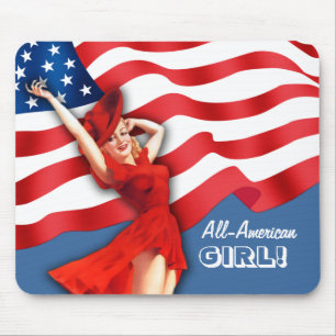 Alfombrilla De Ratón Chica Todo-Americano. Regalo Mousepads del diseño