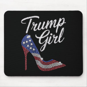 Alfombrilla De Ratón Chica Trump Tacón Alto Bandera Americana Brillo Pa