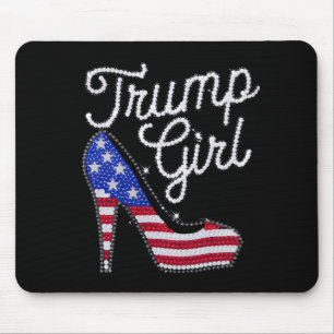 Alfombrilla De Ratón Chica Trump Tacón Alto Bandera Americana Brillo Pa