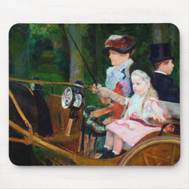 Alfombrilla De Ratón Chica viajando en carro, Mary Cassatt (Frente)