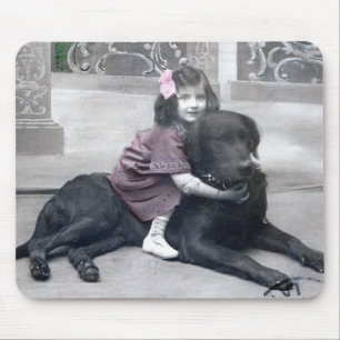 Alfombrilla De Ratón Chica y su perro