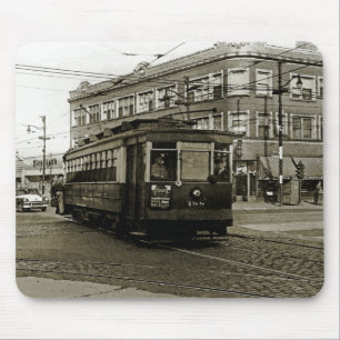 ALFOMBRILLA DE RATÓN CHICAGO 63 Y OCCIDENTE 1952 TROLLEY ART SEPIA