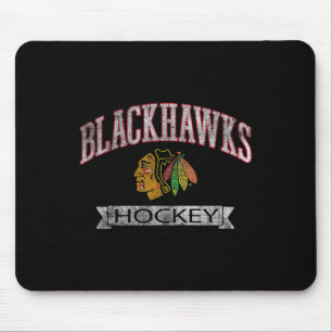 Alfombrilla De Ratón Chicago Blackhawks Hockey Vintage Negro Licenciado