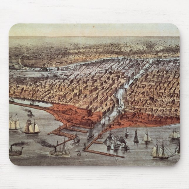 Alfombrilla De Ratón Chicago como era, c.1880 (Frente)