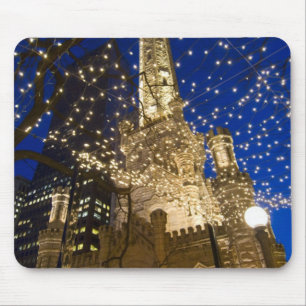 Alfombrilla De Ratón Chicago, Illinois, torre de agua vieja con día de