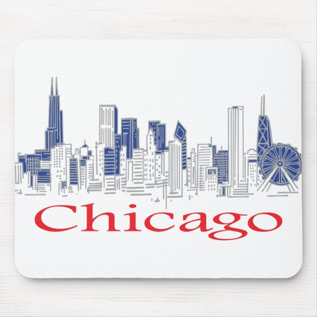Alfombrilla De Ratón Chicago-Skyline (Frente)