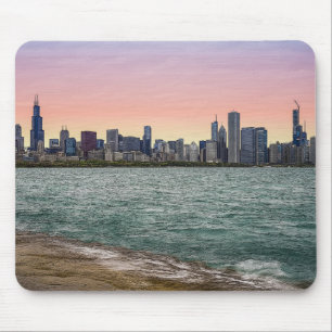 Alfombrilla De Ratón Chicago Skyline Painterly