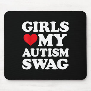 Alfombrilla De Ratón Chicas adoran mi autismo swag Chicas graciosos aut