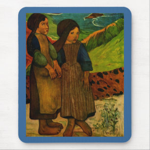 Alfombrilla De Ratón Chicas bretones de Paul Gauguin (1889)