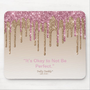 Alfombrilla De Ratón Chicas de Buldy Buddy, Purpurina de Oro Rosa y Ins