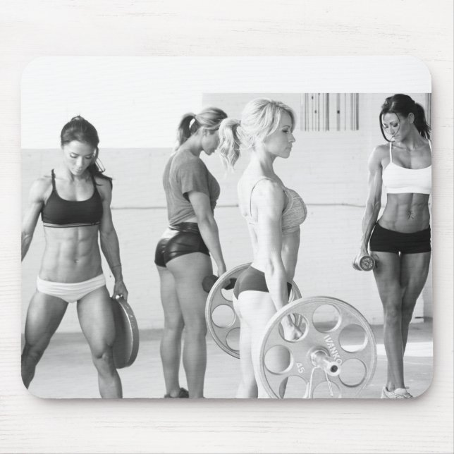 Alfombrilla De Ratón Chicas de fitness femeninas candentes (Frente)