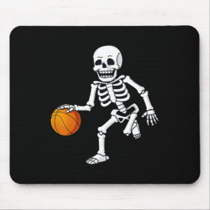 Alfombrilla De Ratón Chicas de Halloween Skeleton Dribbling Baloncesto