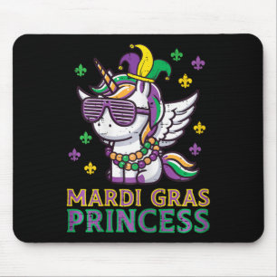 Alfombrilla De Ratón Chicas de la princesa Mardi Gras Unicorn Unicorn