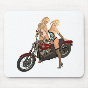 Alfombrilla De Ratón chicas de motociclistas de anclaje
