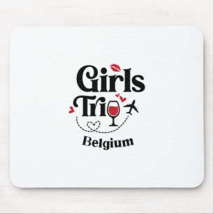 Alfombrilla De Ratón Chicas Divertidas Viaje de Vino a Bélgica Vacacion