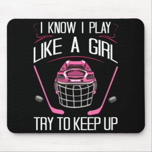 Alfombrilla De Ratón Chicas divertidos diseños de hockey para mujeres n