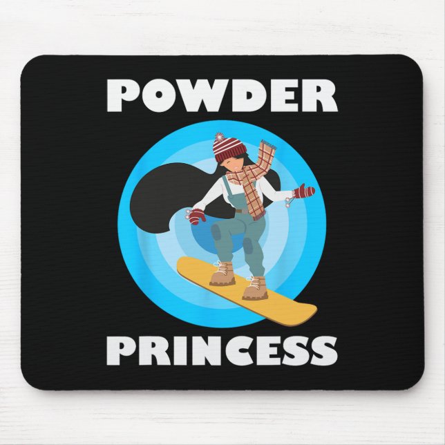 Alfombrilla De Ratón Chicas divertidos en Snowboard Powder Princess (Frente)