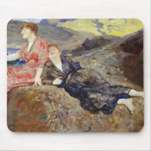 Alfombrilla De Ratón Chicas en la orilla, c.1884-85