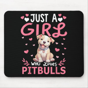 Alfombrilla De Ratón Chicas Perro Pitbull Mujeres Solo Una Chica Que Am