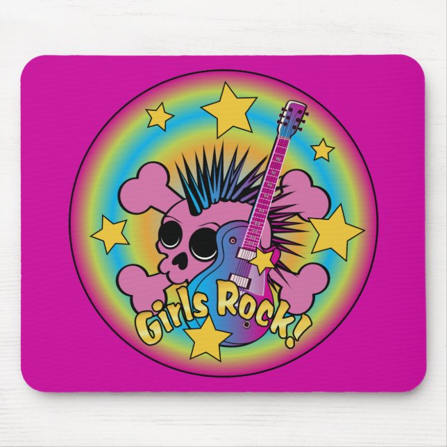Alfombrilla De Ratón Chicas Rock Skull (Frente)