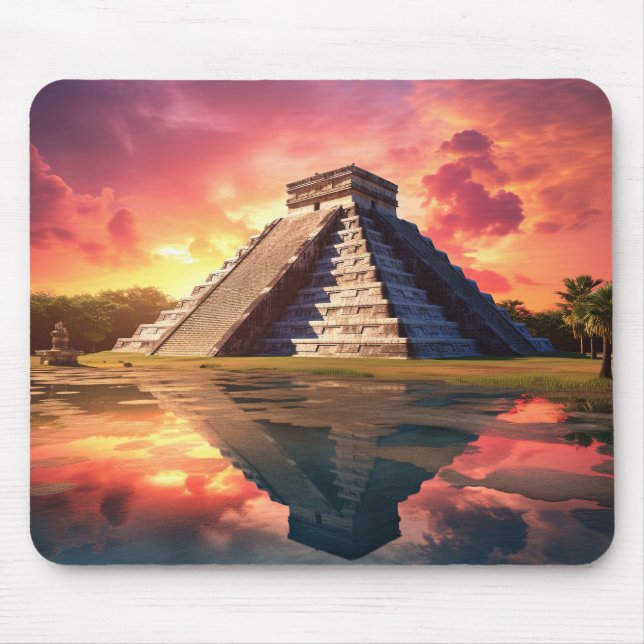 Alfombrilla De Ratón Chichen Itza, México. (Frente)