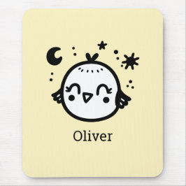 Alfombrilla De Ratón Chick alegre - Kawaii Bird Line Art"