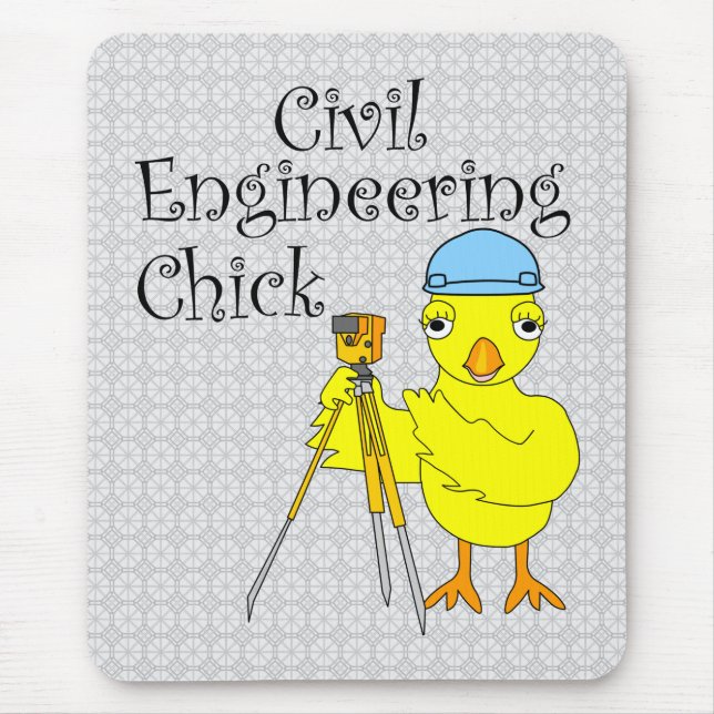 Alfombrilla De Ratón Chick de ingeniería civil (Frente)