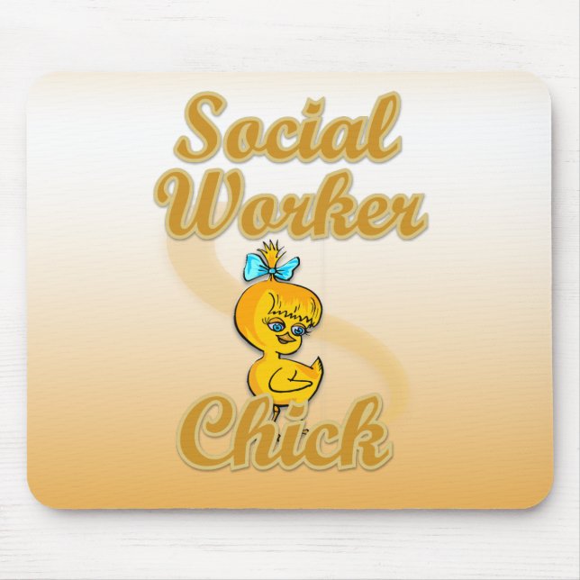 Alfombrilla De Ratón Chick de trabajador social (Frente)