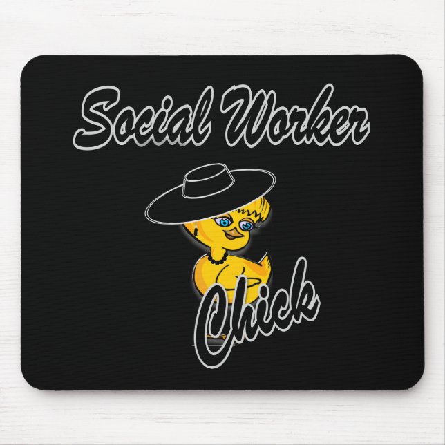 Alfombrilla De Ratón Chick de trabajador social #4 (Frente)