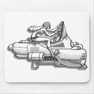 Alfombrilla De Ratón Chick del motociclista atómico