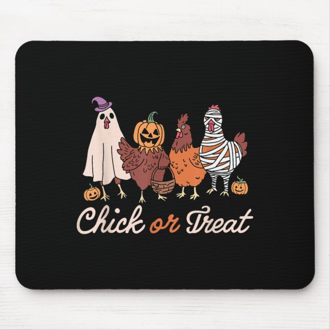 Alfombrilla De Ratón Chick Or Treat Halloween Witch Soky Chicken  (Frente)