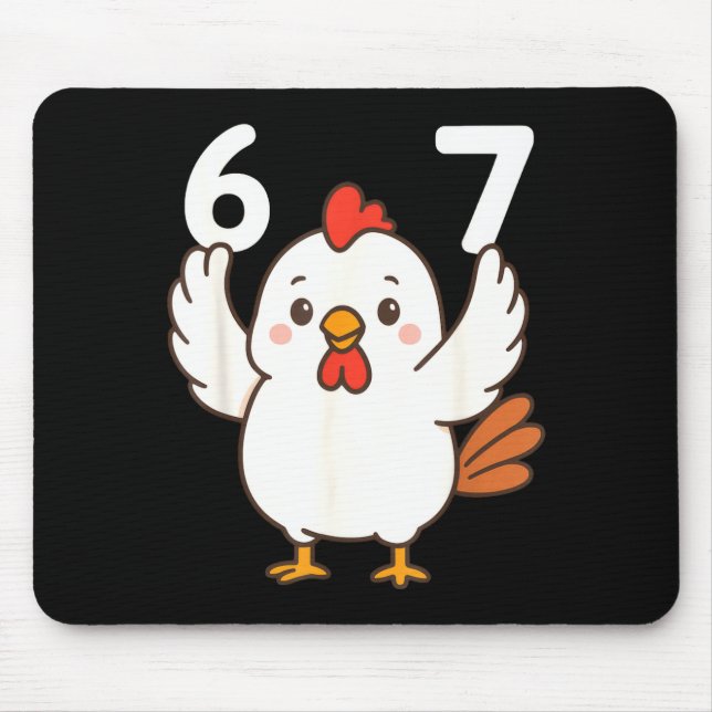 Alfombrilla De Ratón Chicken 67 Meme Six Seven Funny Gen Alpha  (Frente)