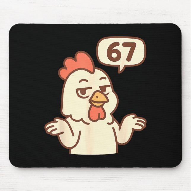 Alfombrilla De Ratón Chicken 67 Meme Six Seven Funny Gen Alpha  (Frente)