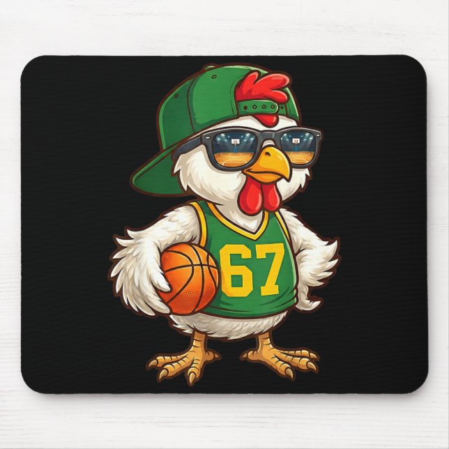 Alfombrilla De Ratón Chicken Basketball 67 Gen Alpha Slang Srts Men Boy (Frente)