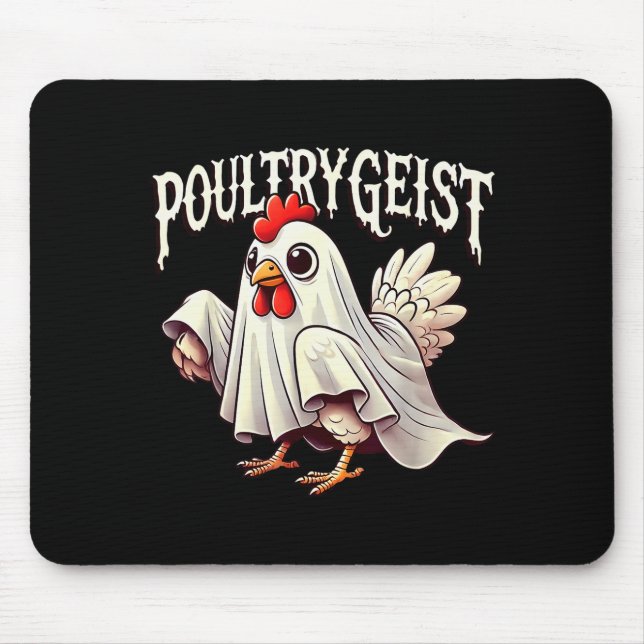 Alfombrilla De Ratón Chicken Ghost Ultrygeist Funny Halloween Farmer  (Frente)